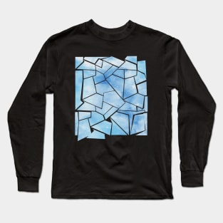 Blue Mosaic Modern Design Long Sleeve T-Shirt